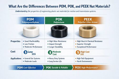 Neueste Unternehmensblogs über Welches Nussmaterial soll ich wählen: POM, POK oder PEEK